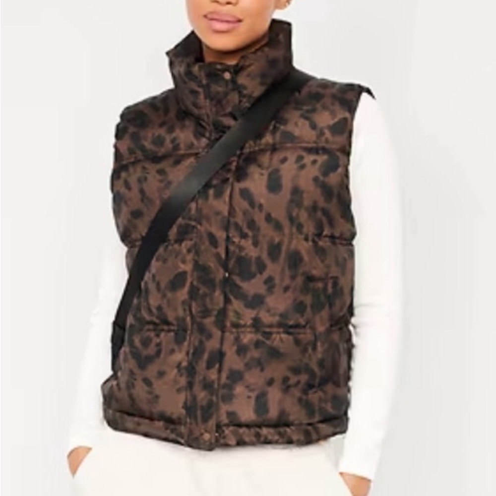 Leopard Print Puffer Vest